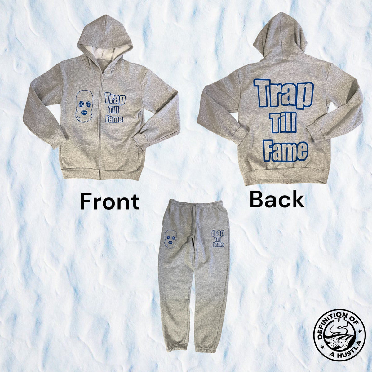Dohlyfe TrapTillFame Jogging Suit grey/blue