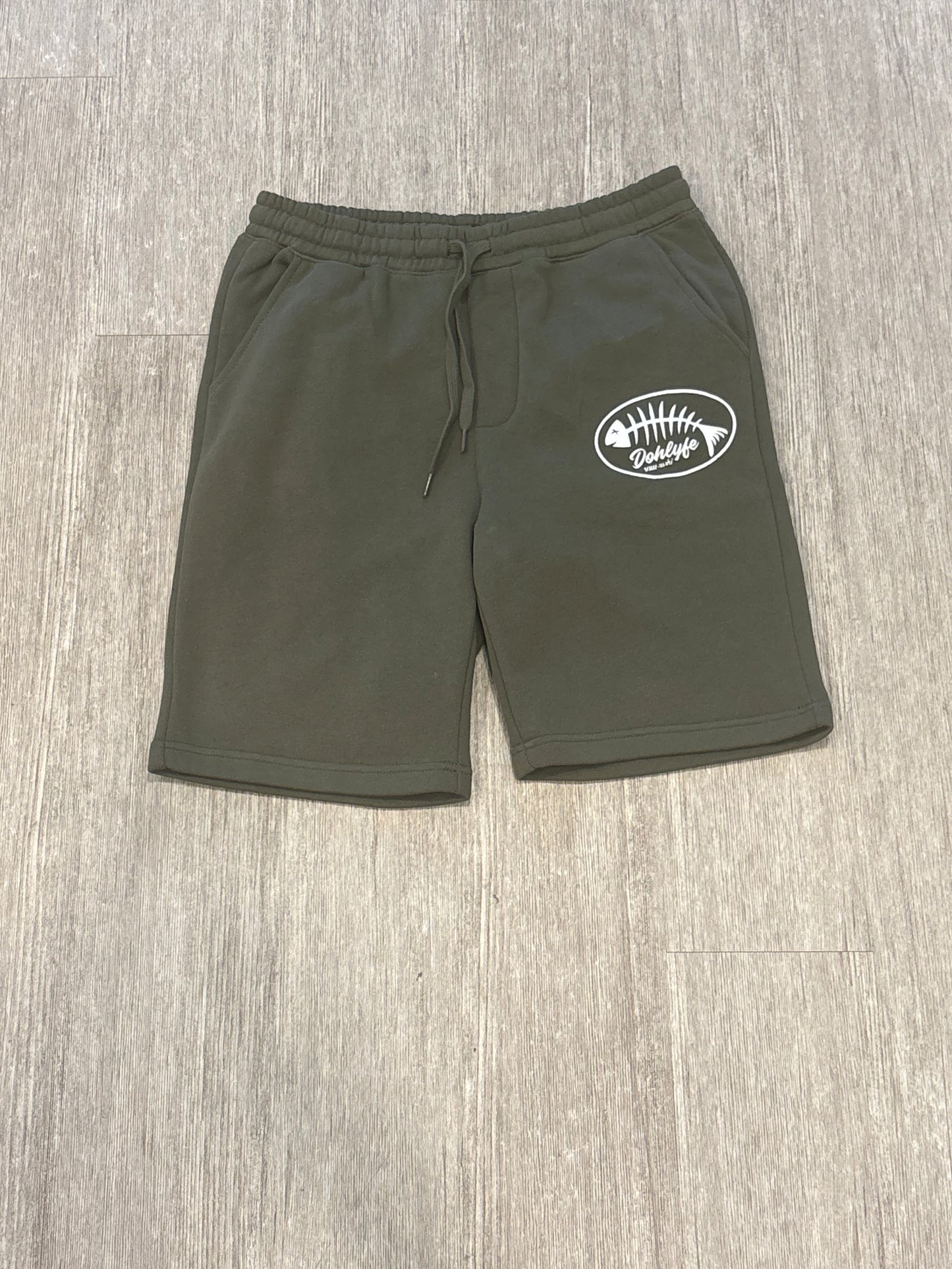 Dohlyfe Raw Sushi (olive green and white) hoodie/shorts Suit
