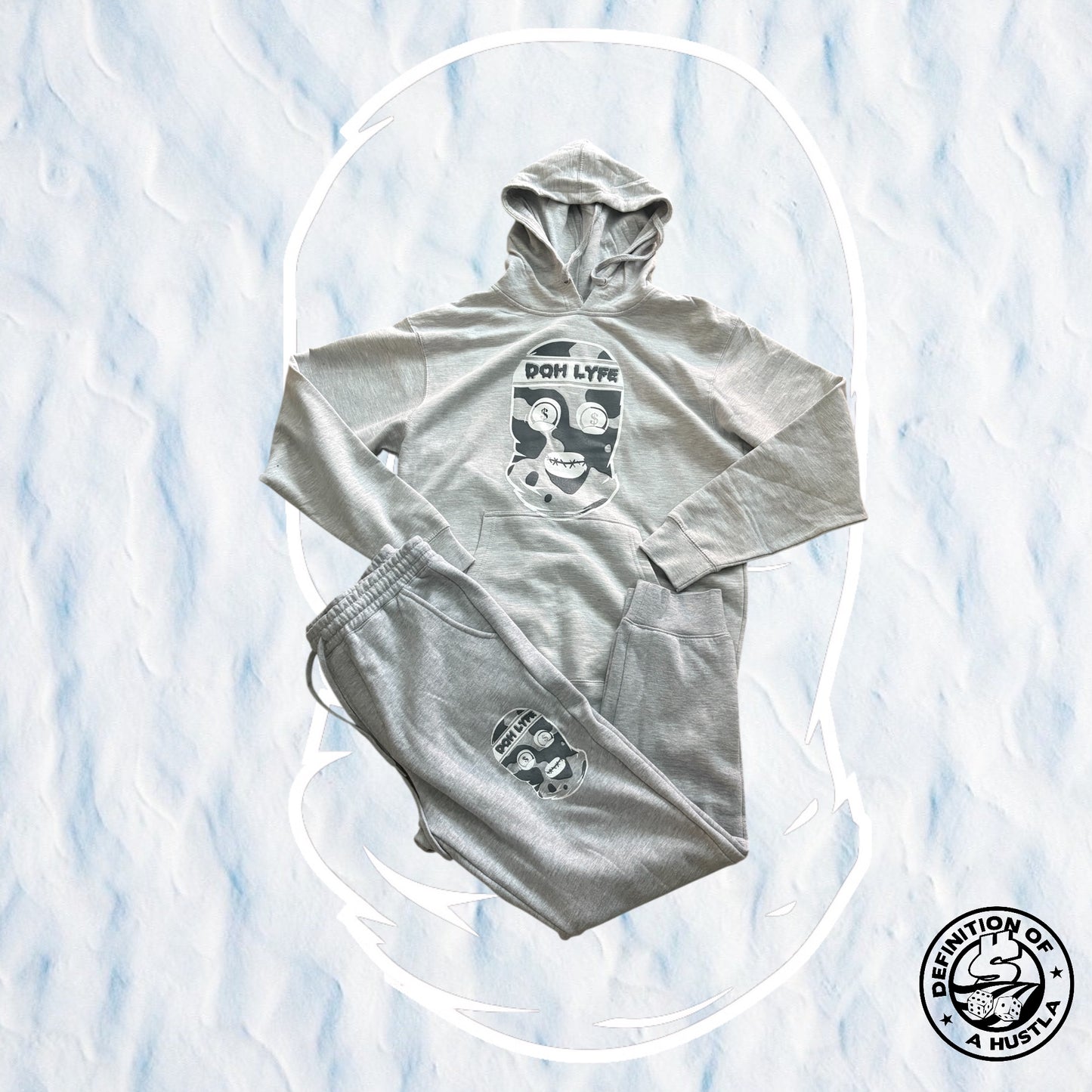 Dohlyfe SkiMask Logo grey/white Jogging Suit