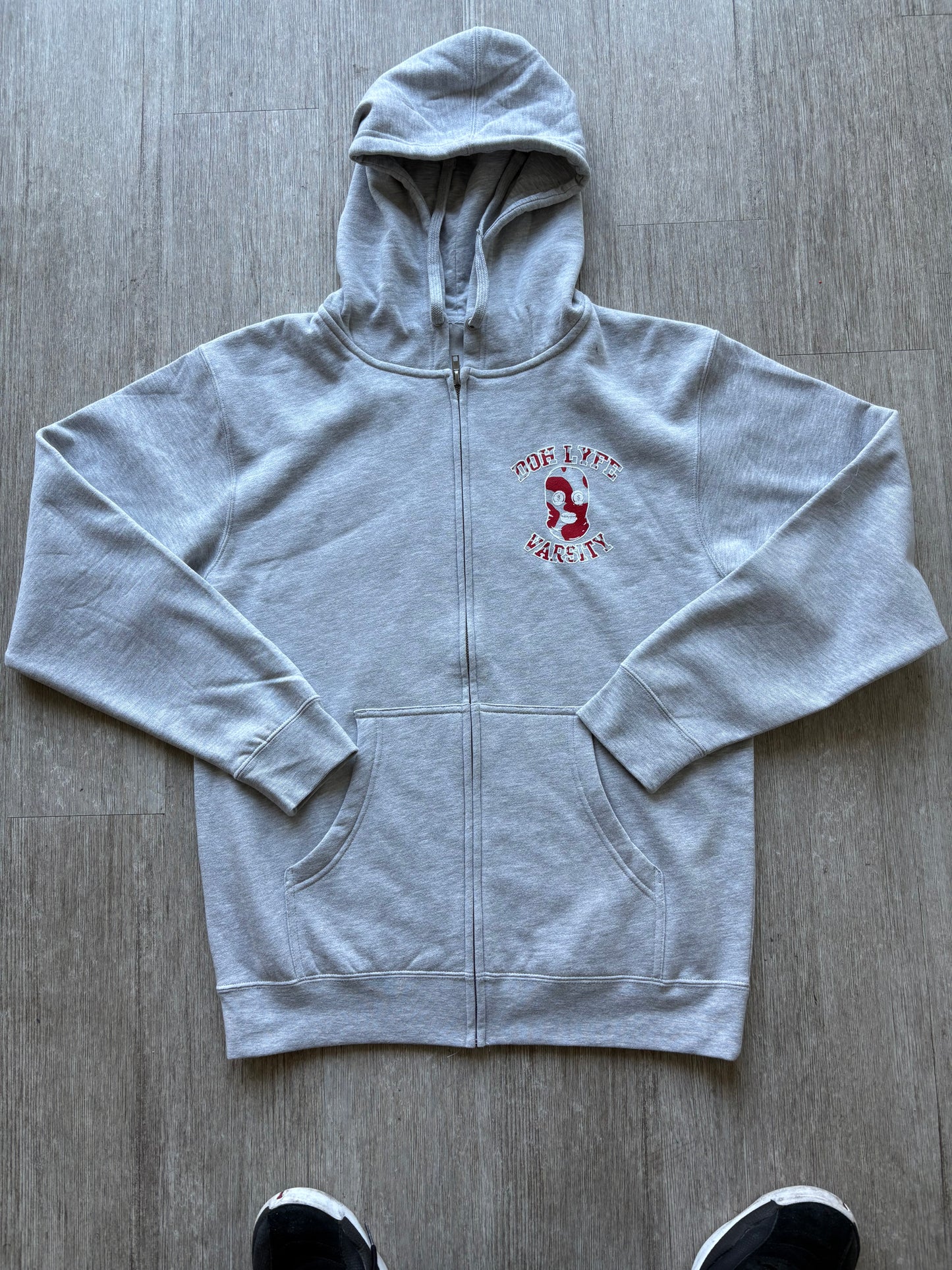 Dohlyfe Varsity Grey/White/Red Jogging Suit