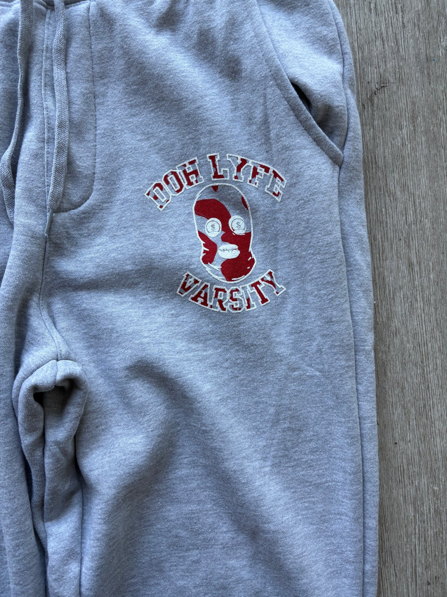 Dohlyfe Varsity Grey/White/Red Jogging Suit