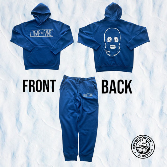 Dohlyfe TrapTillFame Royal/white jogging suit