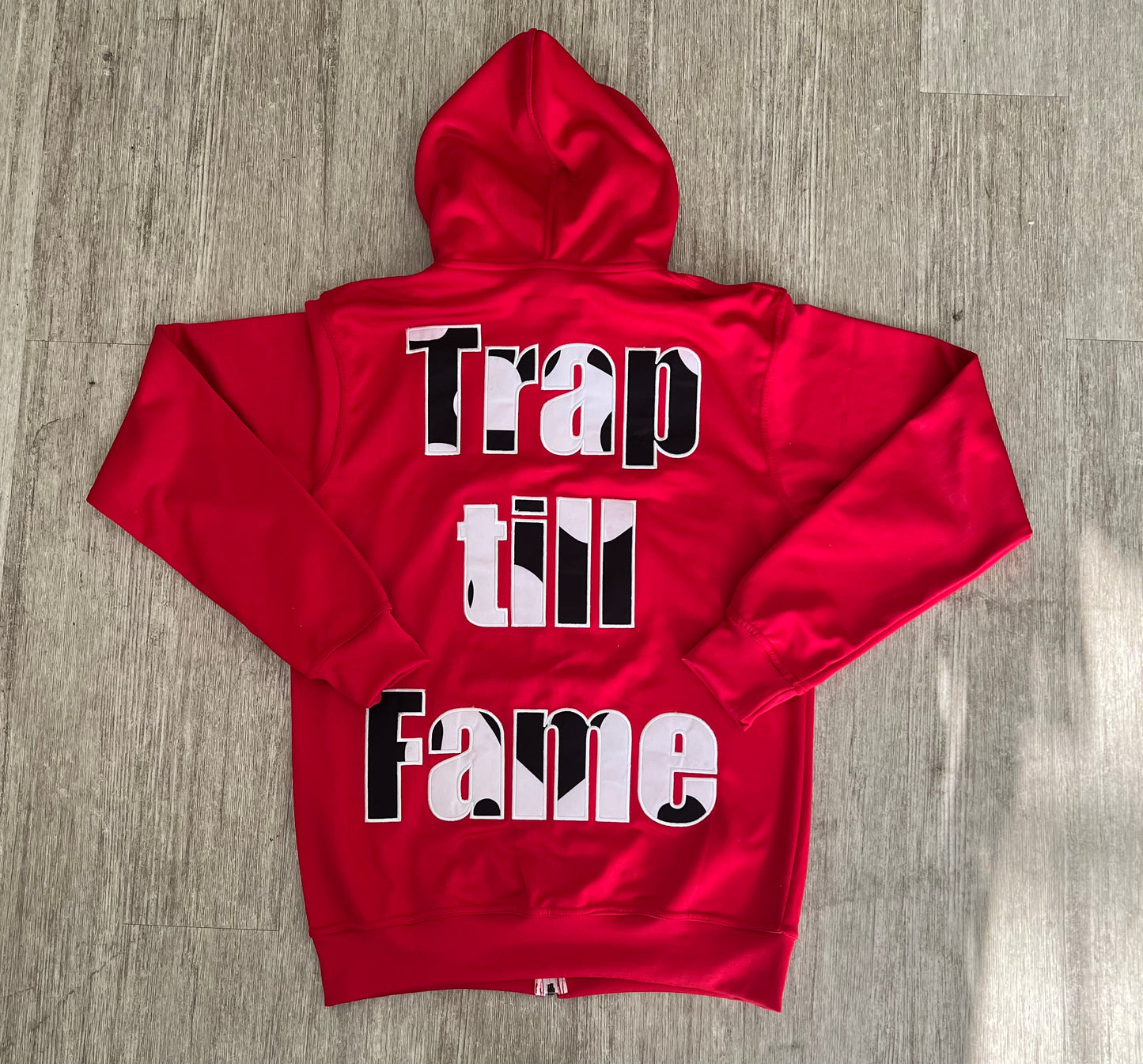 Dohlyfe x TrapTillFame Short Hoodie Set! Red/black/white