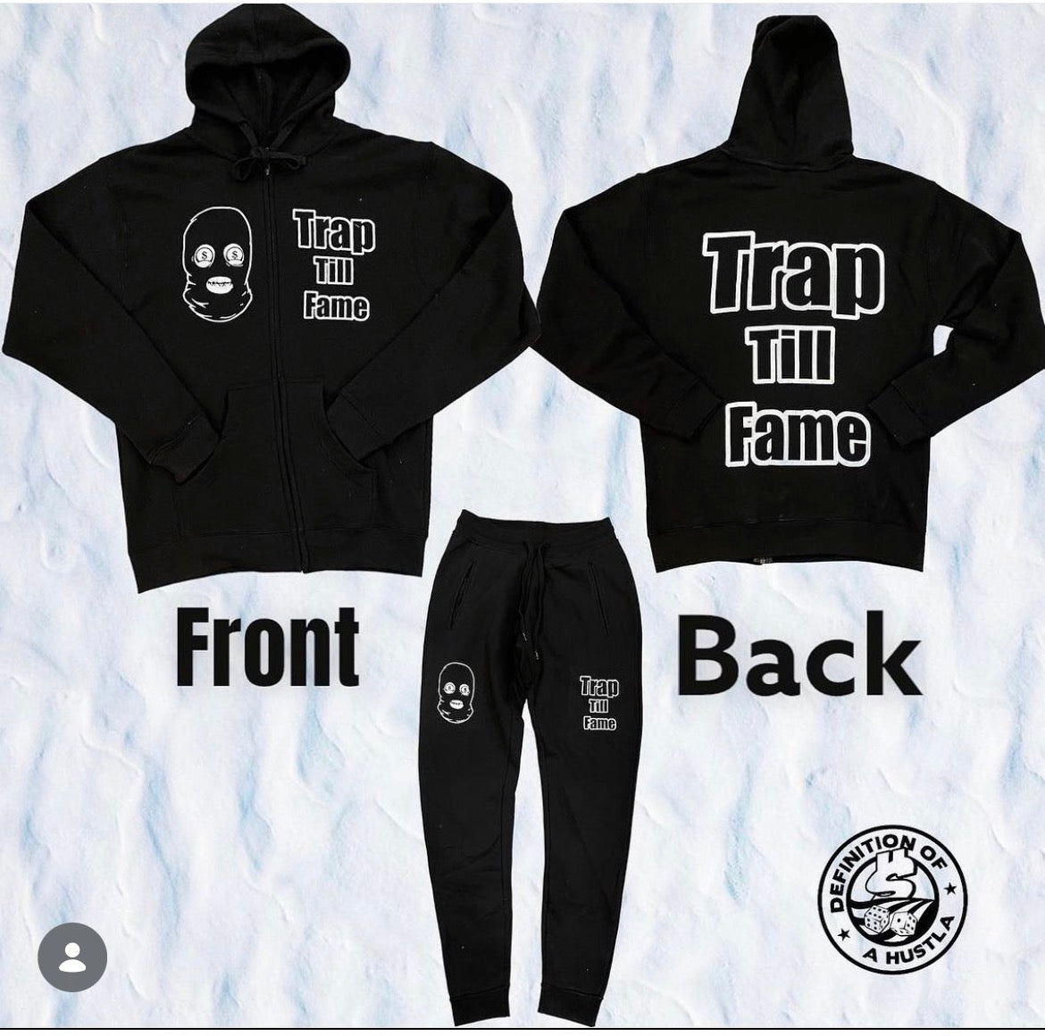 Dohlyfe TrapTillFame Jogging Suit Black/White