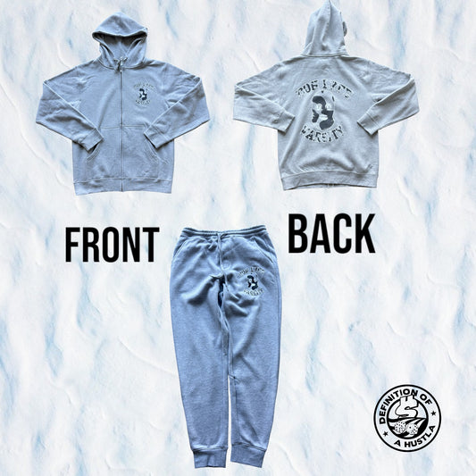 Dohlyfe Varsity Grey/White/grey Jogging Suit