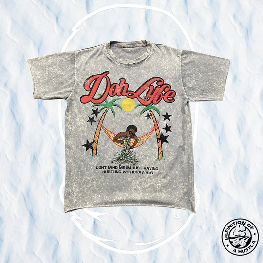 Dohlyfe Vacation Withdrawal TShirt Grey Bleached