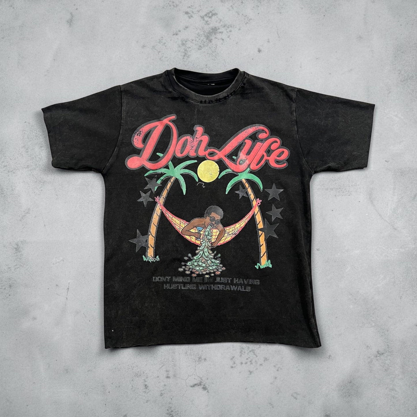 Dohlyfe Vacation Withdrawal TShirt Black Washed