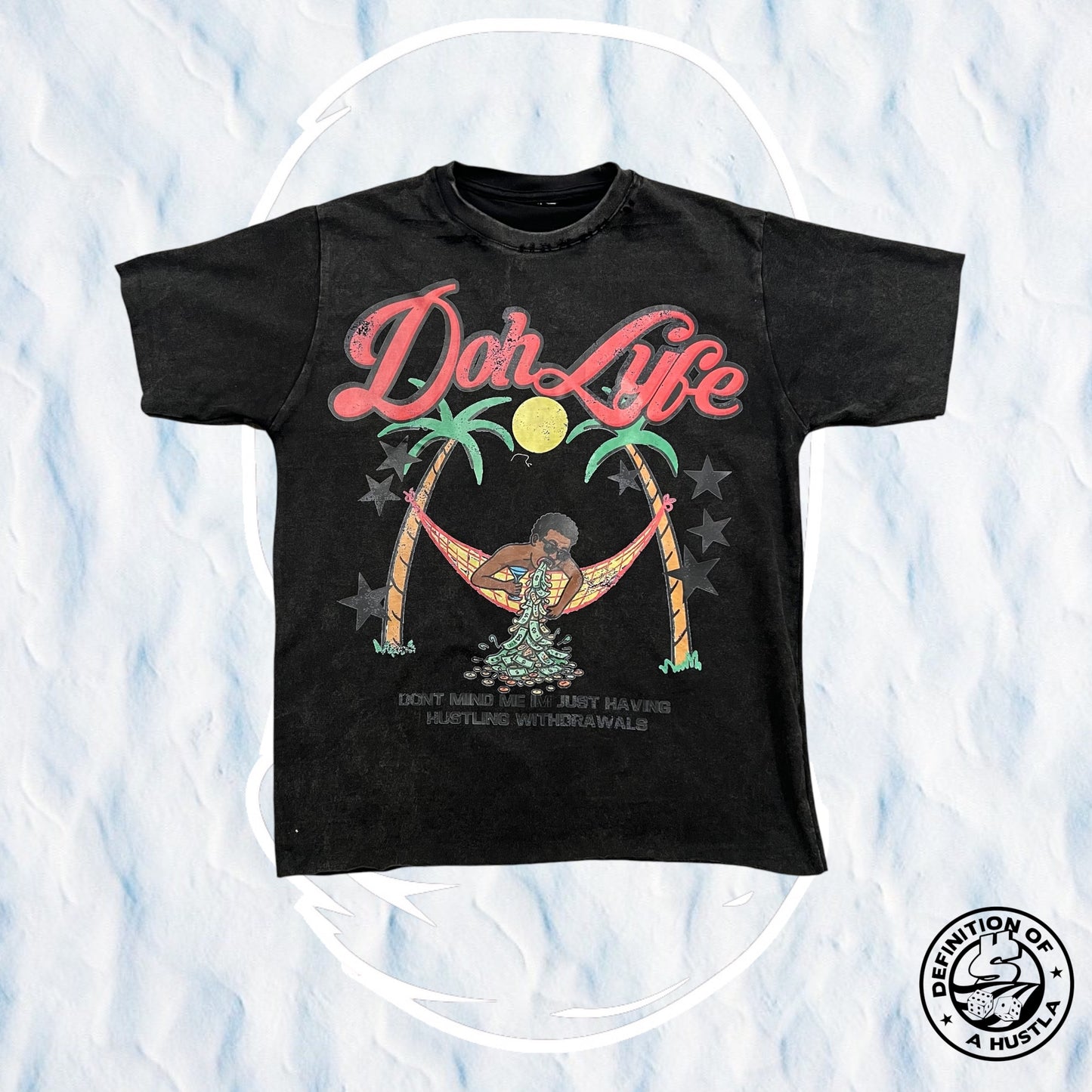 Dohlyfe Vacation Withdrawal TShirt Black Washed