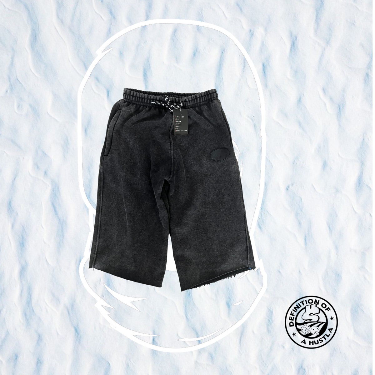 Dohlyfe Camo 3/4 Shorts Stone Washed Black/Black Sushi Logo