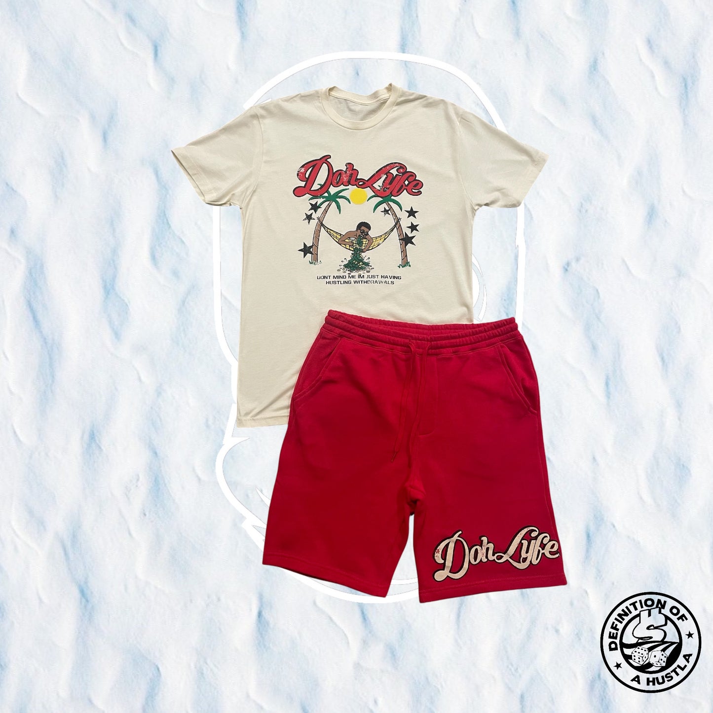 Dohlyfe withdrawals Sets red/creme/black/red shorts