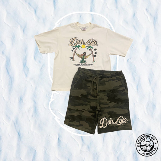 Dohlyfe withdrawals Sets Camo/cream/black shorts