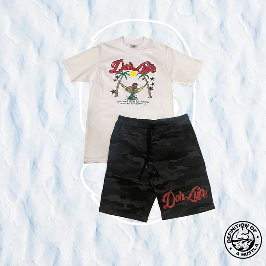 Dohlyfe withdrawals Sets Camo/black/white/red shorts