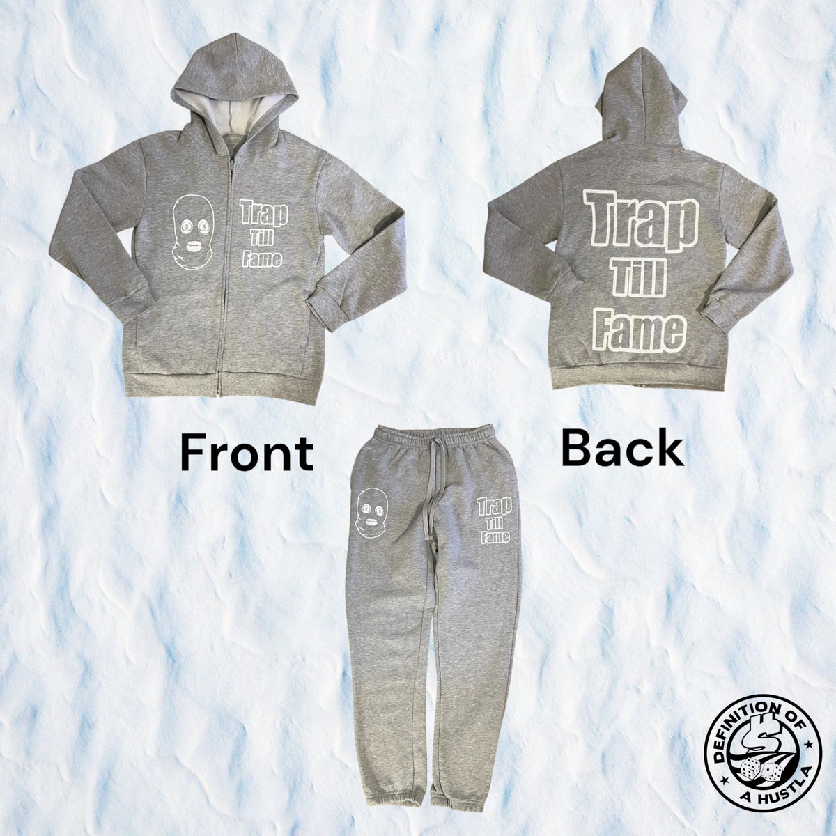 Dohlyfe TrapTillFame Jogging Suit grey/white