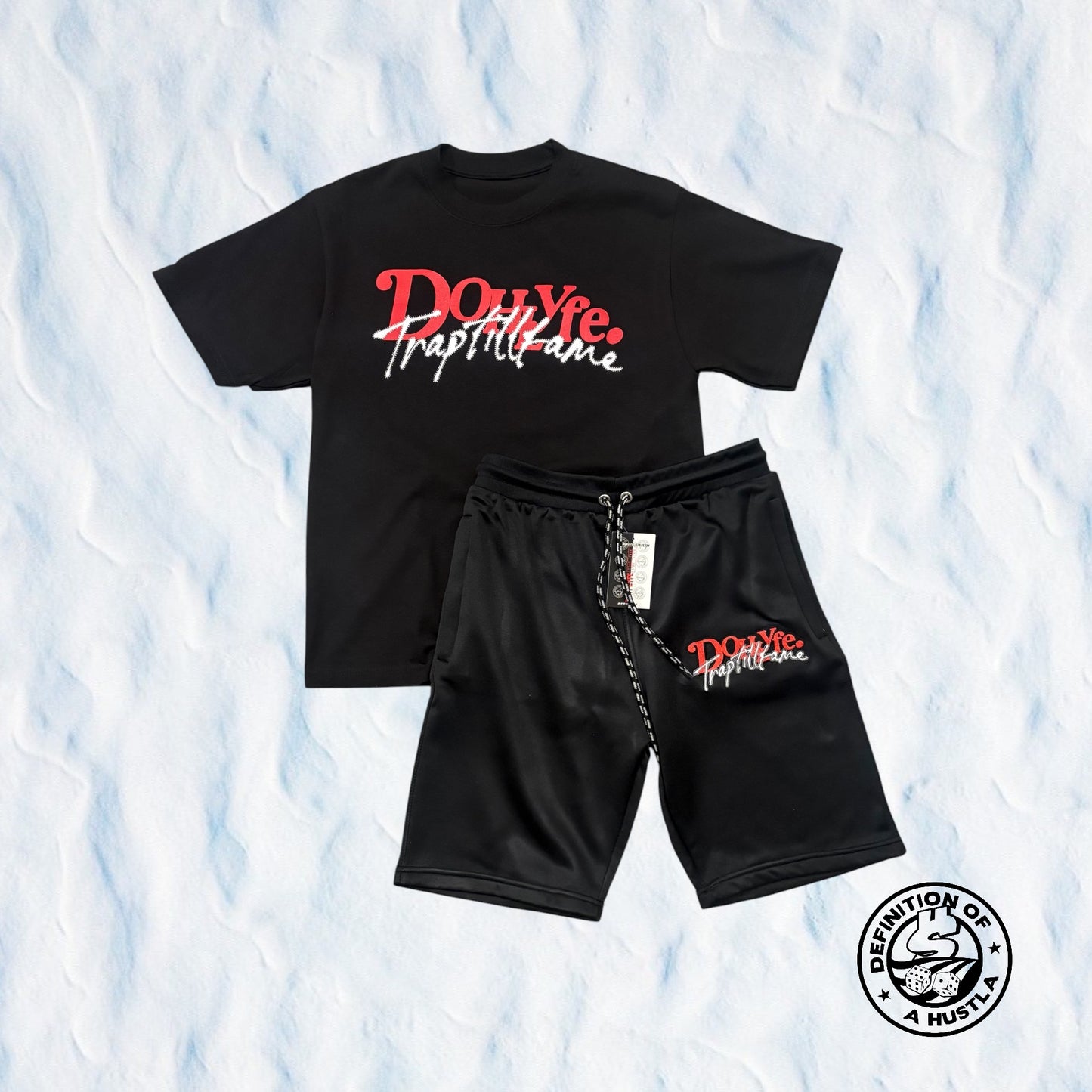 Dohlyfe Traptillfame 2026 Short set black white and red