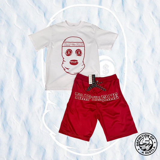 Dohlyfe x TrapTillfame Skimask red/white set