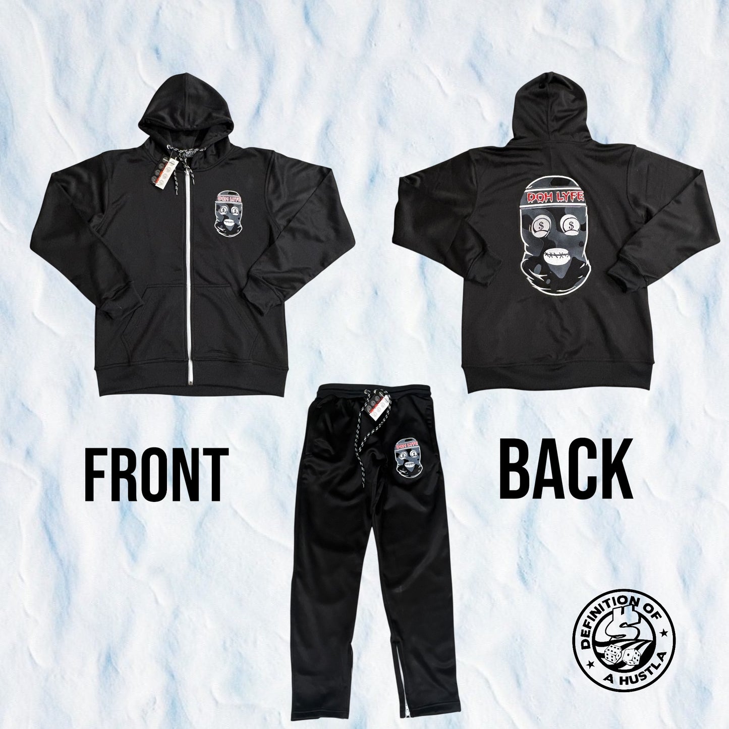 Dohlyfe Skimask Black/white Tracksuit