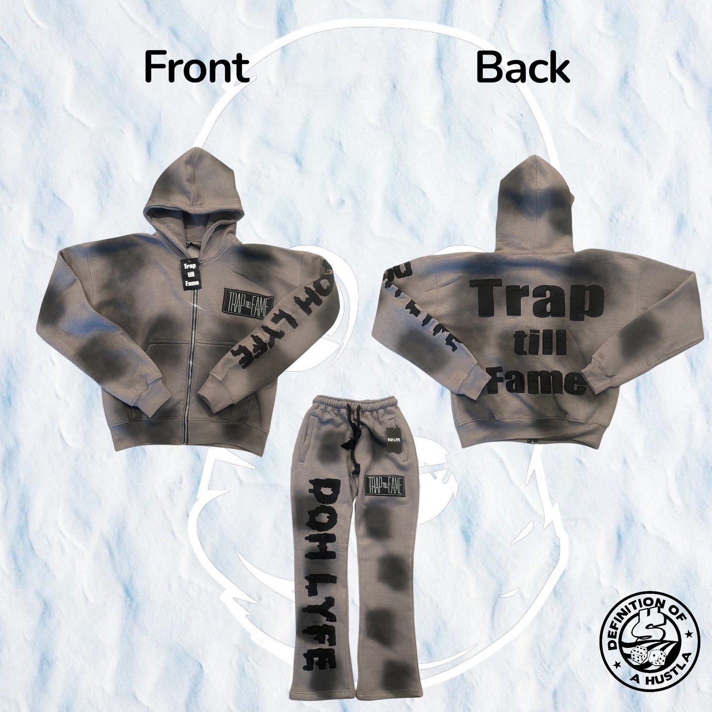 Dohlyfe Grey/Black Trap Till Fame Tracksuit