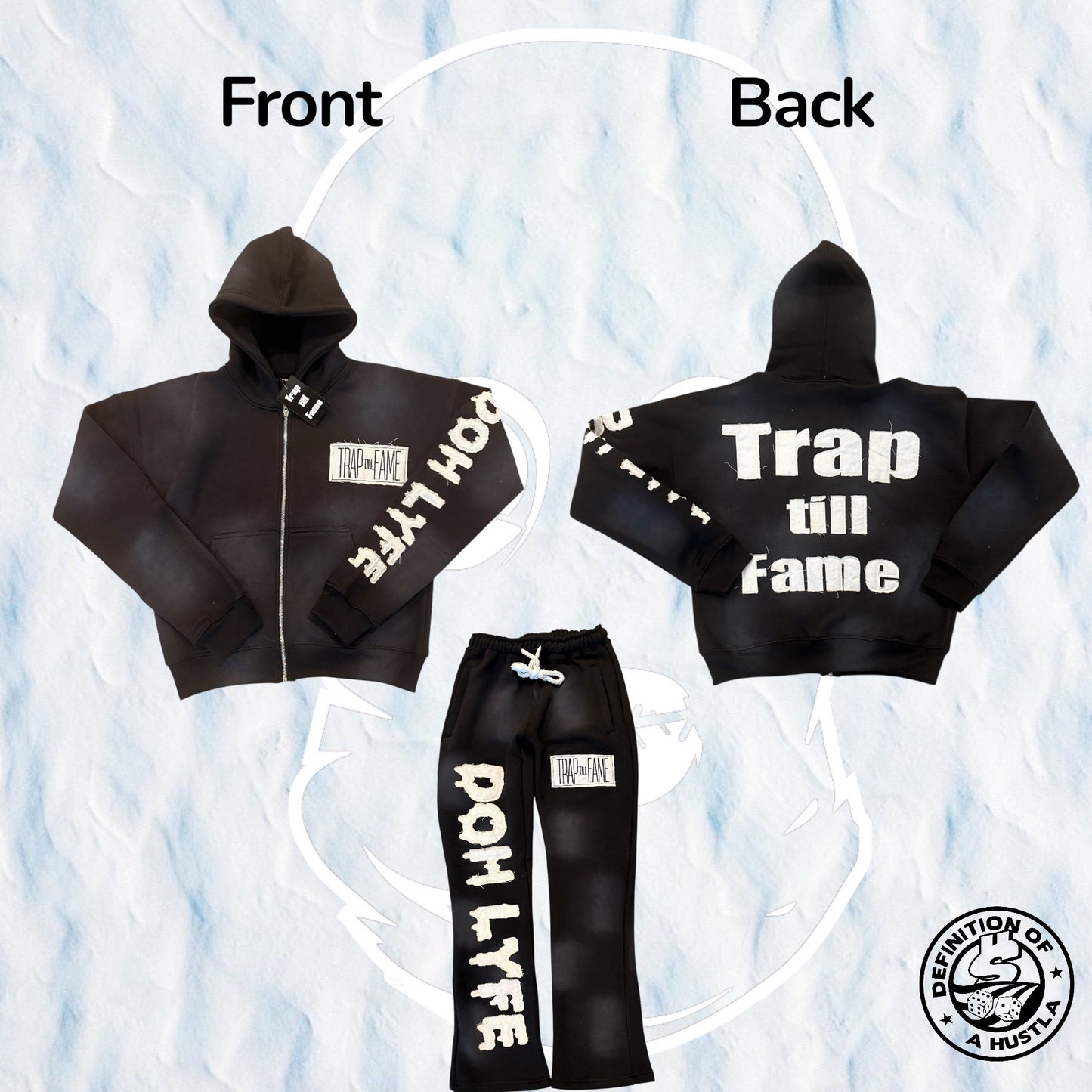 Dohlyfe black/white Trap Till Fame Tracksuit